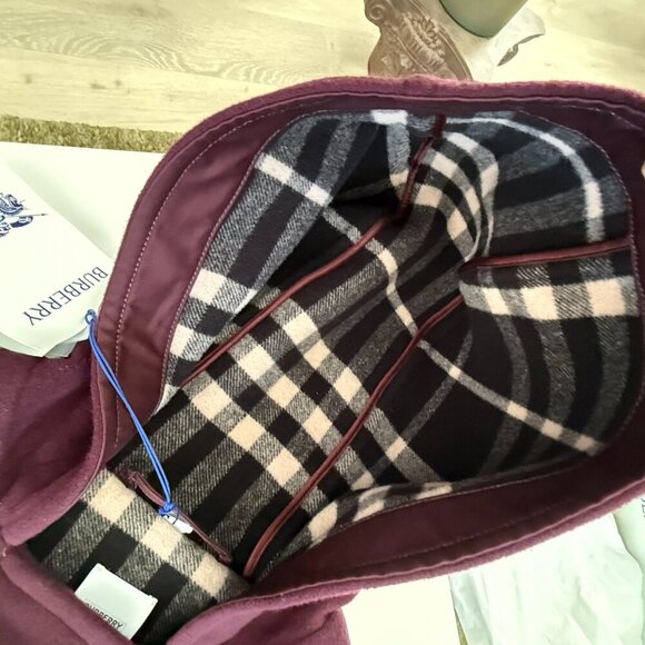 Burberry Belfield Women’s Wine Red Merino Wool Hooded Overcoat, All sizes - Picture 6 of 16